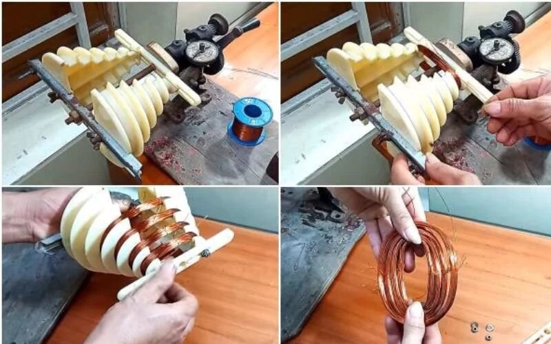 Quấn dây lên khuôn động cơ 3 pha