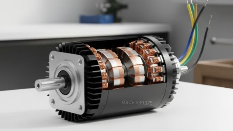 Cấu tạo của động cơ không chổi than 48V.