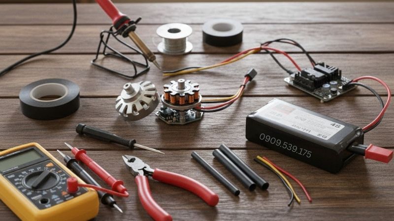 Dụng cụ cần thiết khi đấu dây motor không chổi than.