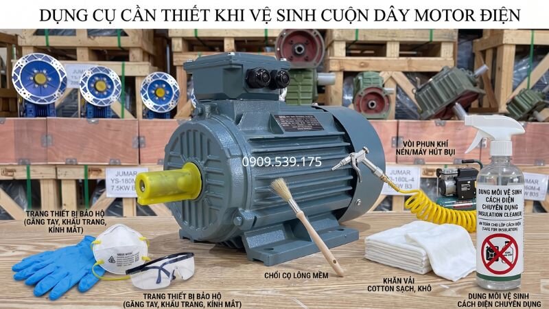 Các dụng cụ vệ sinh cuộn dây motor